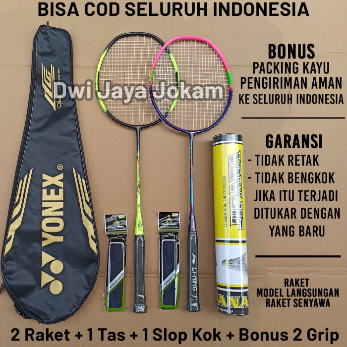 RAKET BADMINTON PAKET LENGKAP MODEL TERUSAN ISI 2 RAKET + 1 TAS + 1 ... Bola Beli: Tips Membeli Raket Badminton Merek Lining