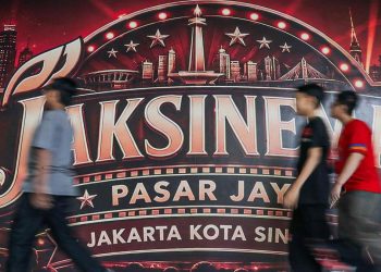 Suasana Bioskop Mini di Pasar Rumput saat Libur Maulid